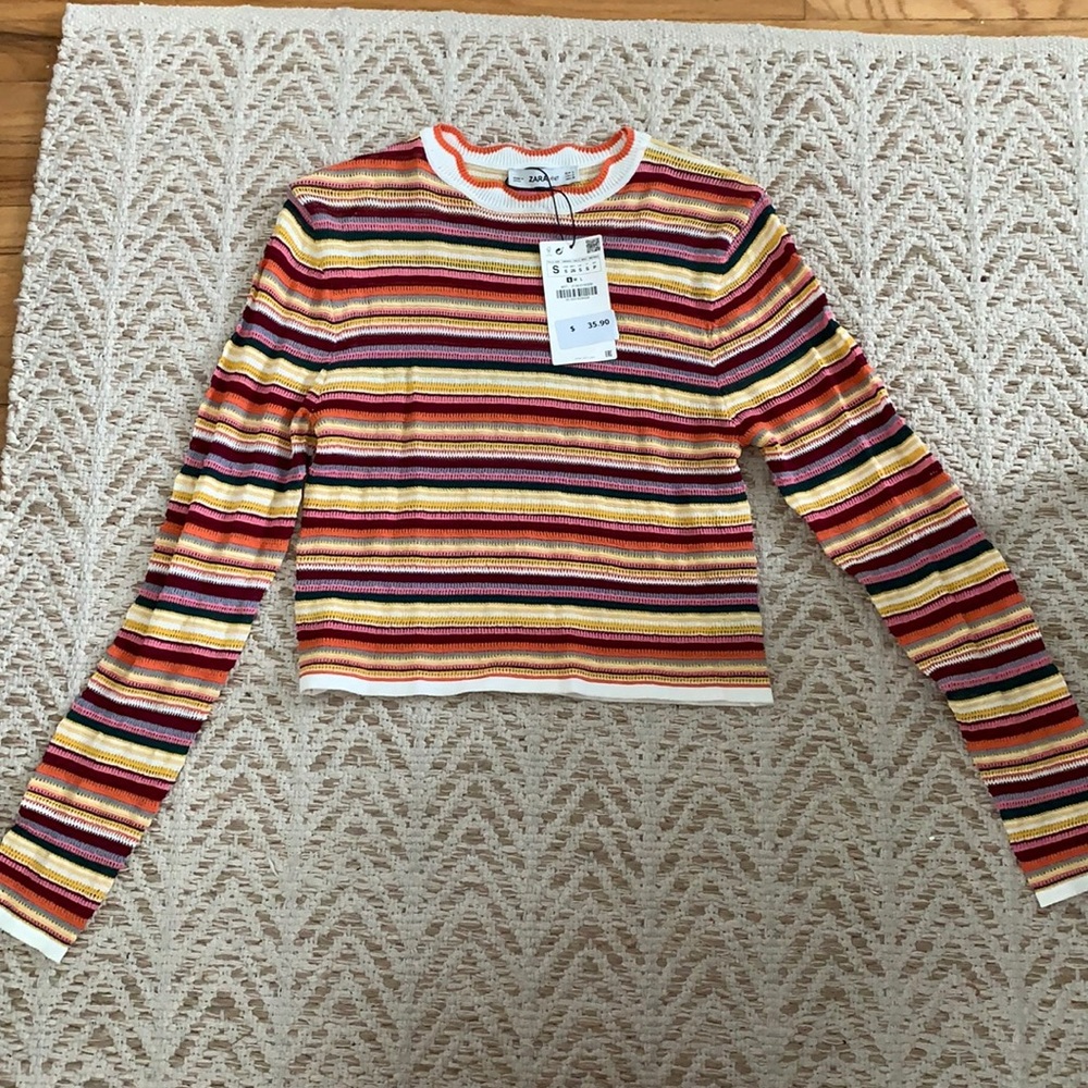 Zara striped knit top